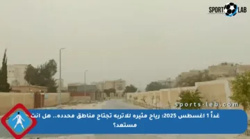 غداً 1 أغسطس 2025: رياح مثيرة للأتربة تجتاح مناطق محددة.. هل أنت مستعد؟
